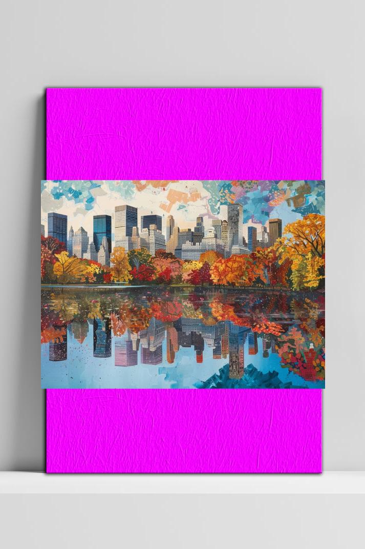 Central Park op 3mm aluminium dibond