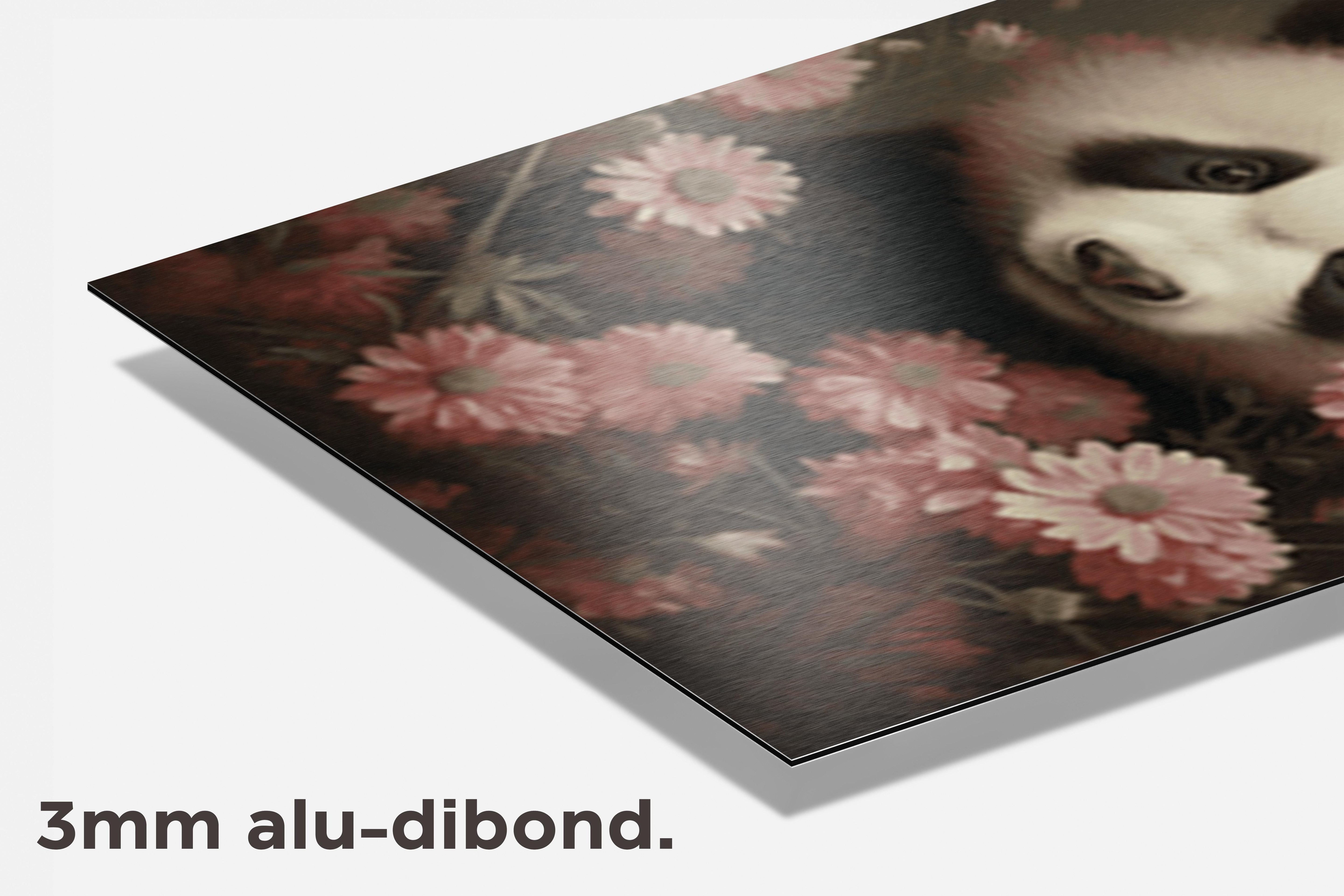 Panda Bloemetjes dibond detail