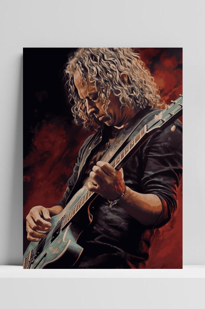 Kirk Hammett Metallica op 3mm aluminium dibond