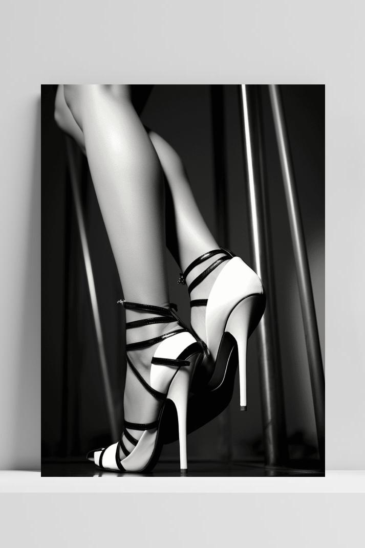 Zwart Wit Benen op 3mm aluminium dibond
