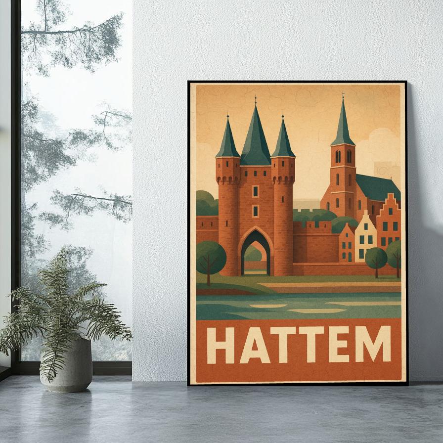 Hattem Text Vintage poster sfeerbeeld 1