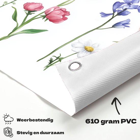Tuinposter Bloemen materiaal-detail: 610 grams weerbestendig PVC-doek