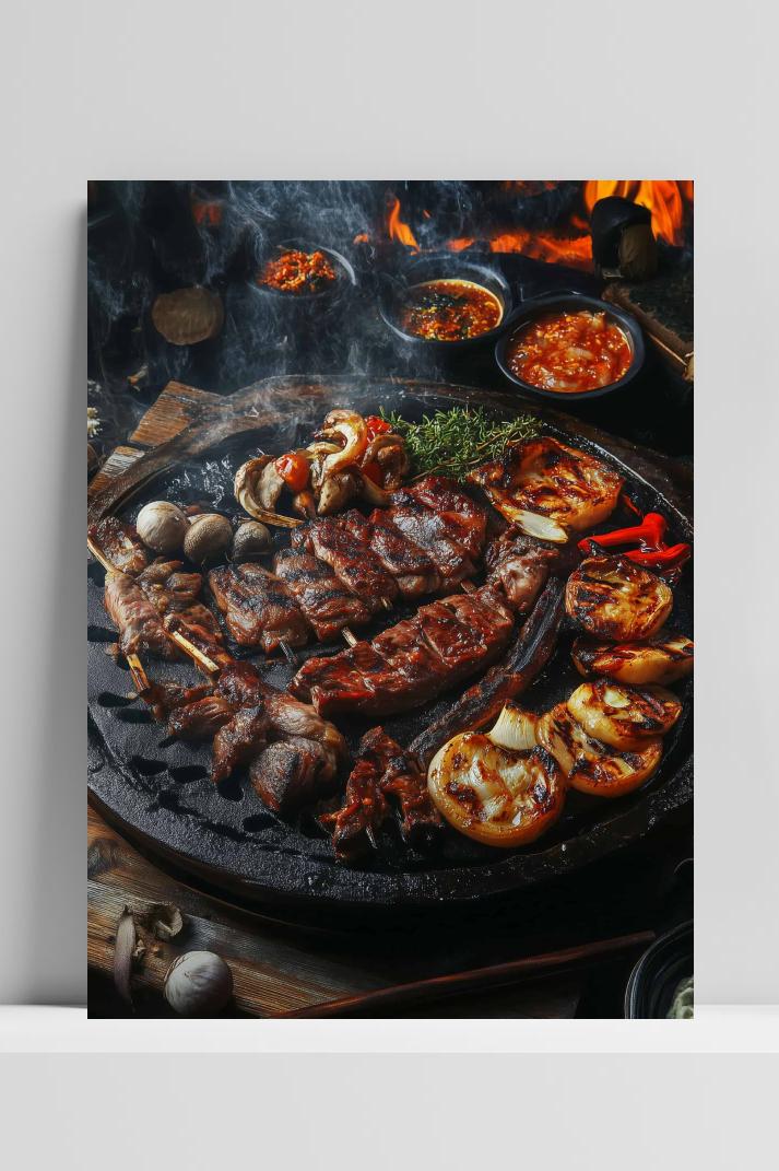 BBQ Koreaanse op 3mm aluminium dibond