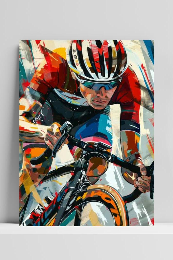 Wielrenner op 3mm aluminium dibond