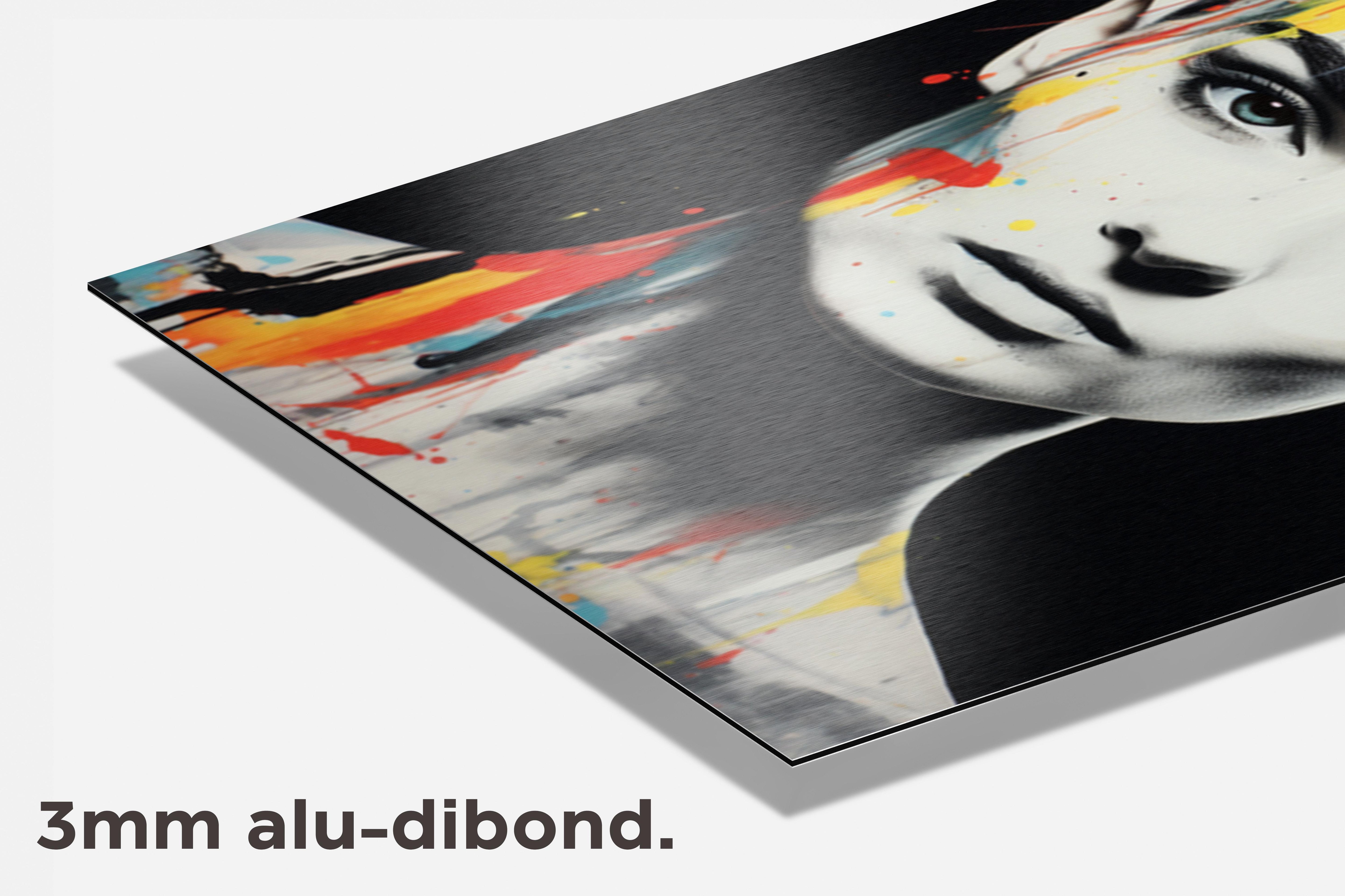 Sinead O Connor Zwart dibond detail