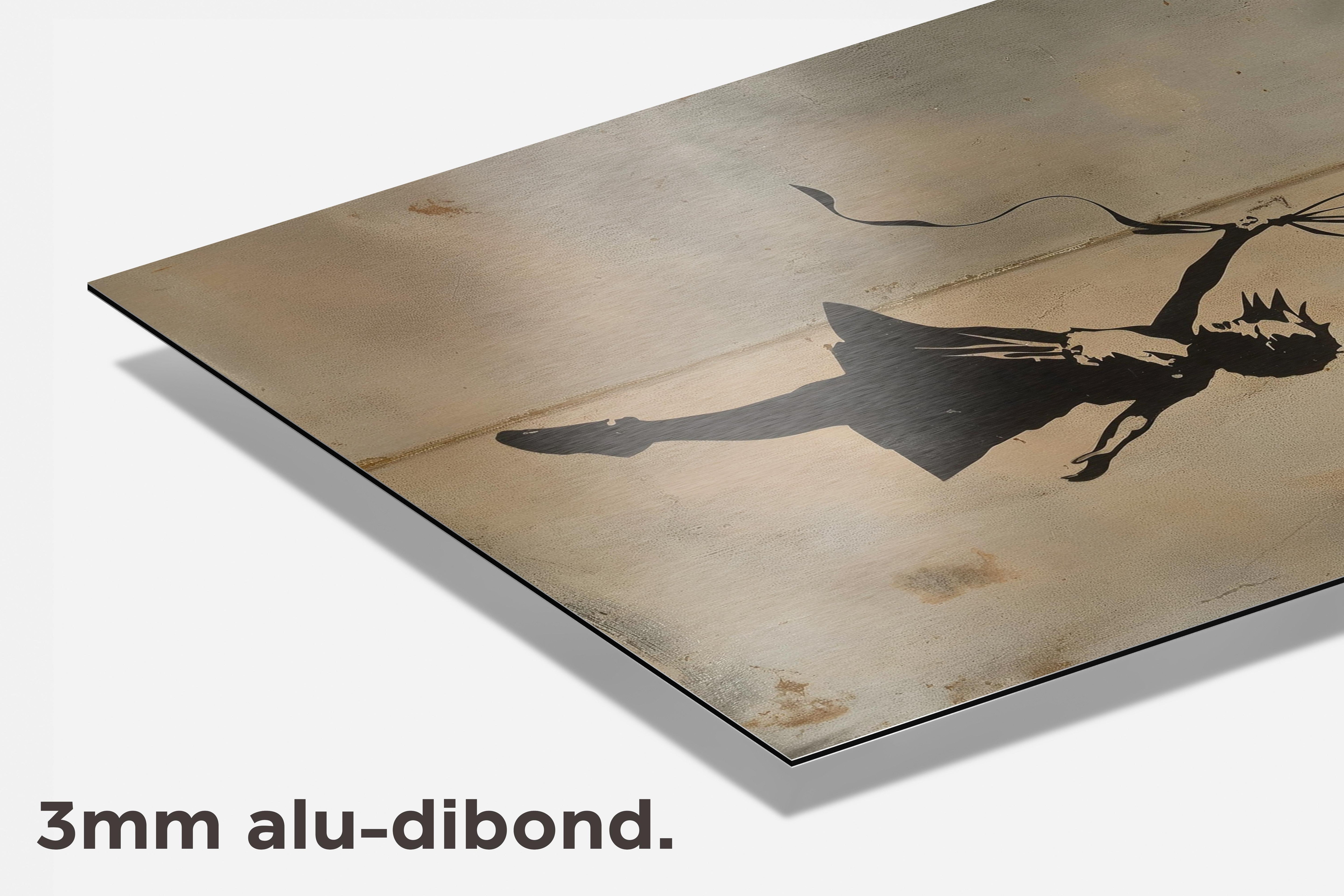 Banksy Drie Ballonnen dibond detail