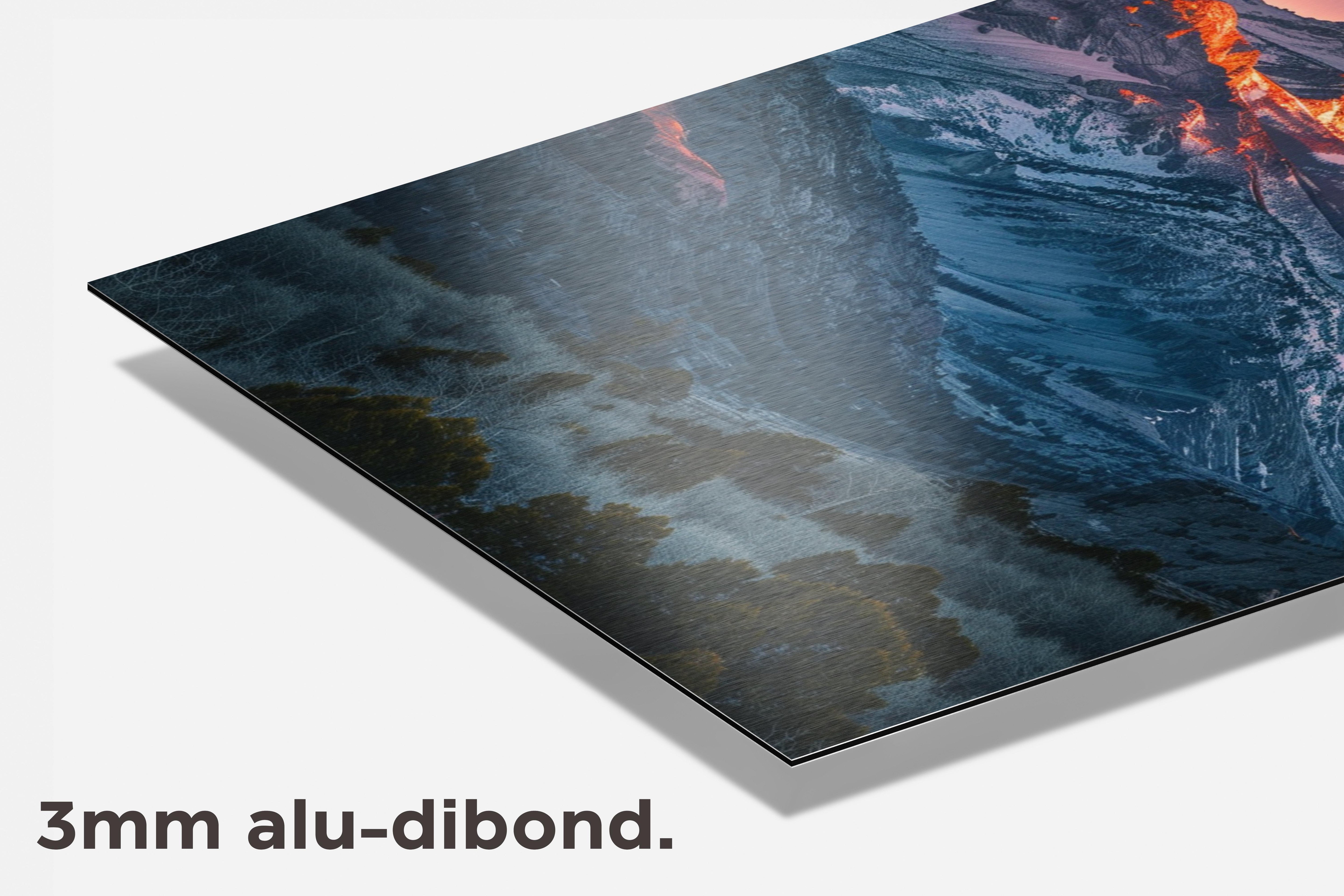 Bergketen Sneeuw dibond detail
