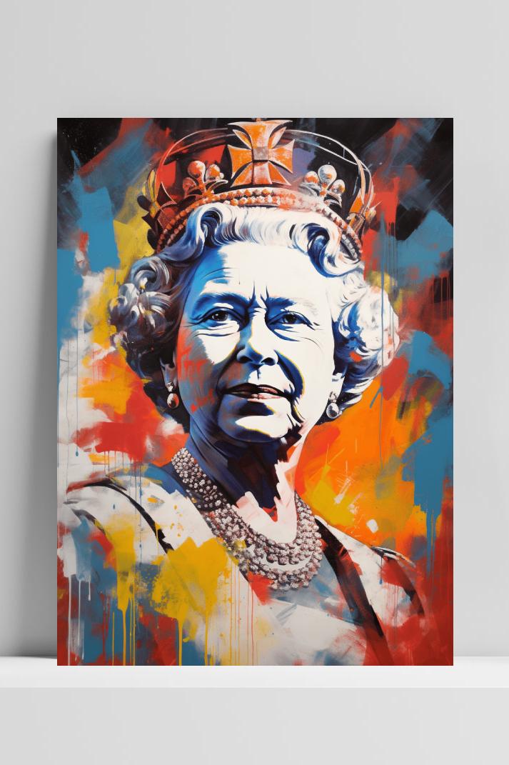 Queen Elisabeth op 3mm aluminium dibond