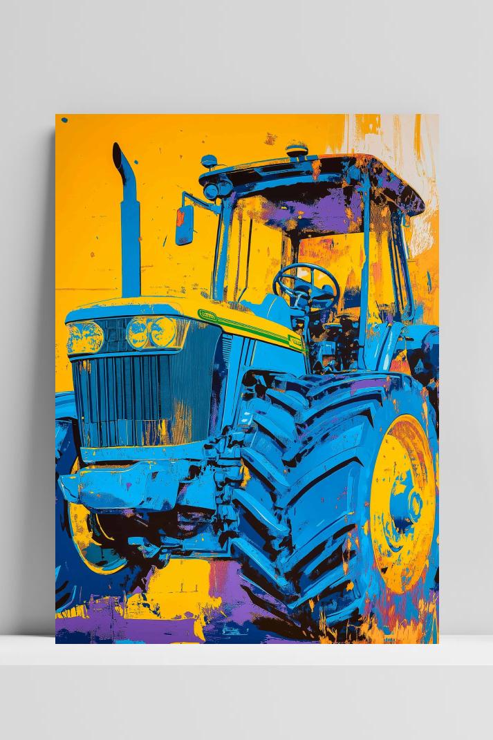 John Deere Tractor op 3mm aluminium dibond