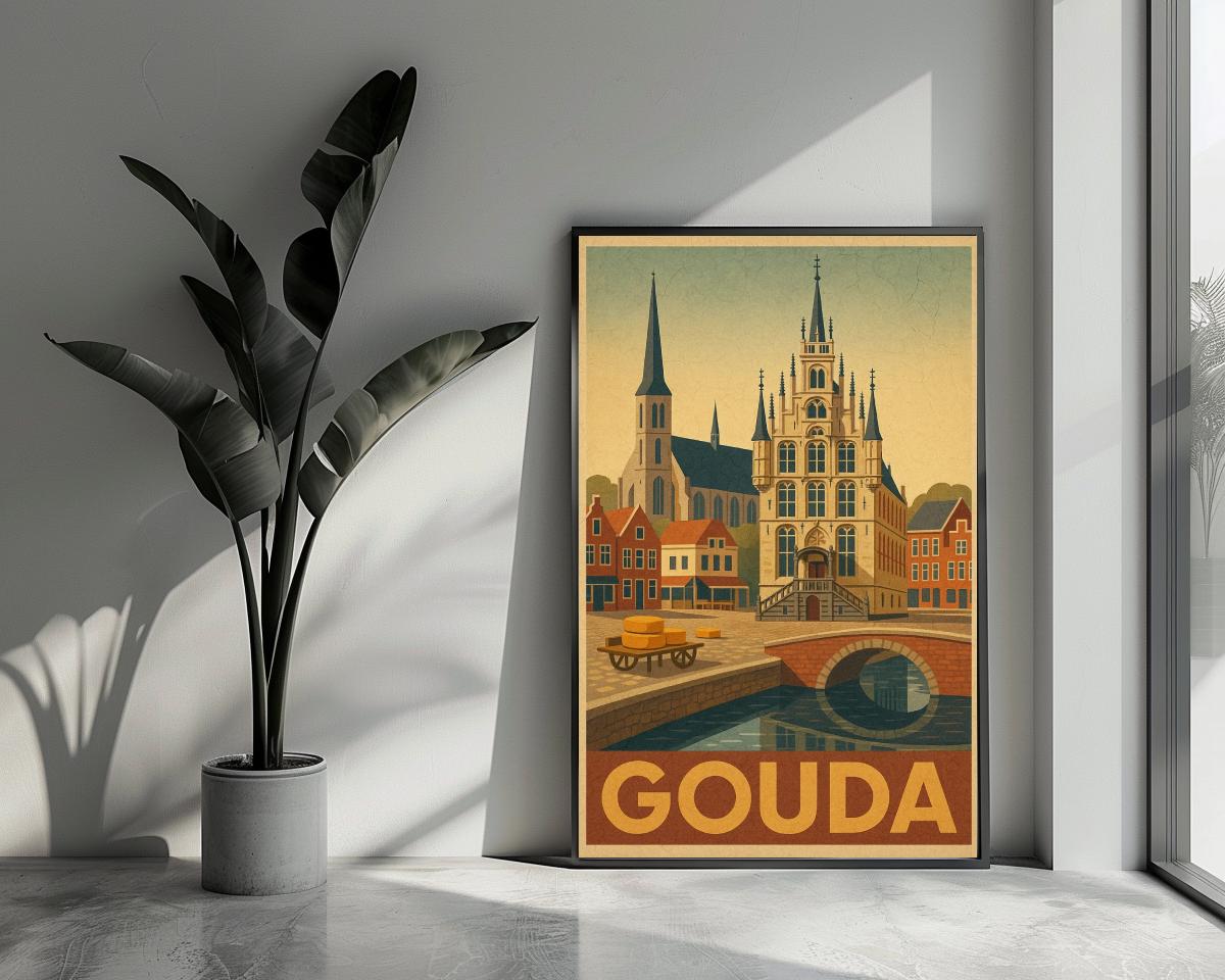 Gouda Text Vintage poster van 25 Artstreet