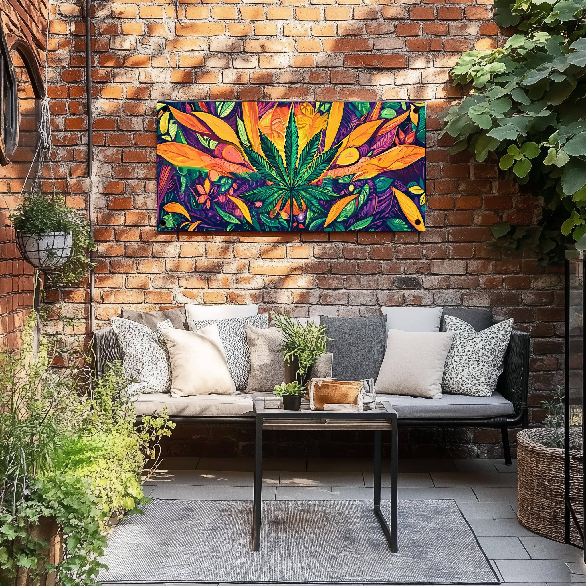 Tuinposter Cannabis Abstract sfeerbeeld 3
