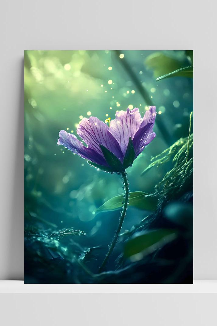 Paarse Bloem op 3mm aluminium dibond