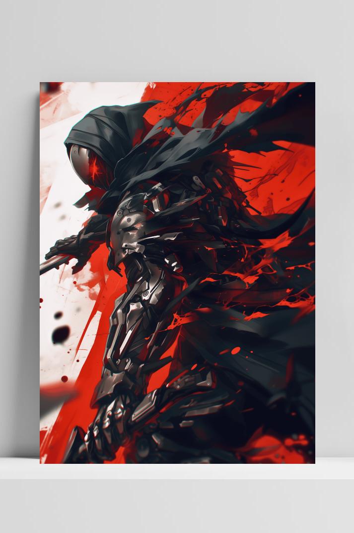 Robot Assasin op 3mm aluminium dibond