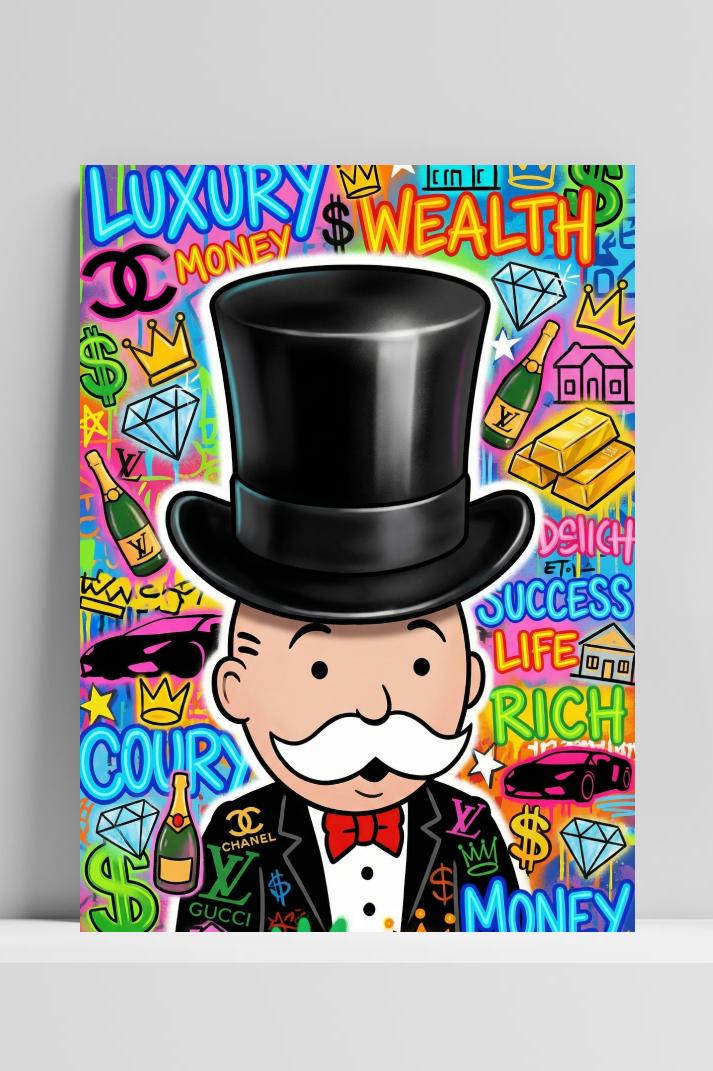 Monopoly Mascot Texts im Interieur