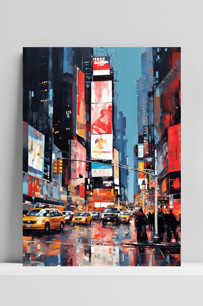Times Square op 3mm aluminium dibond