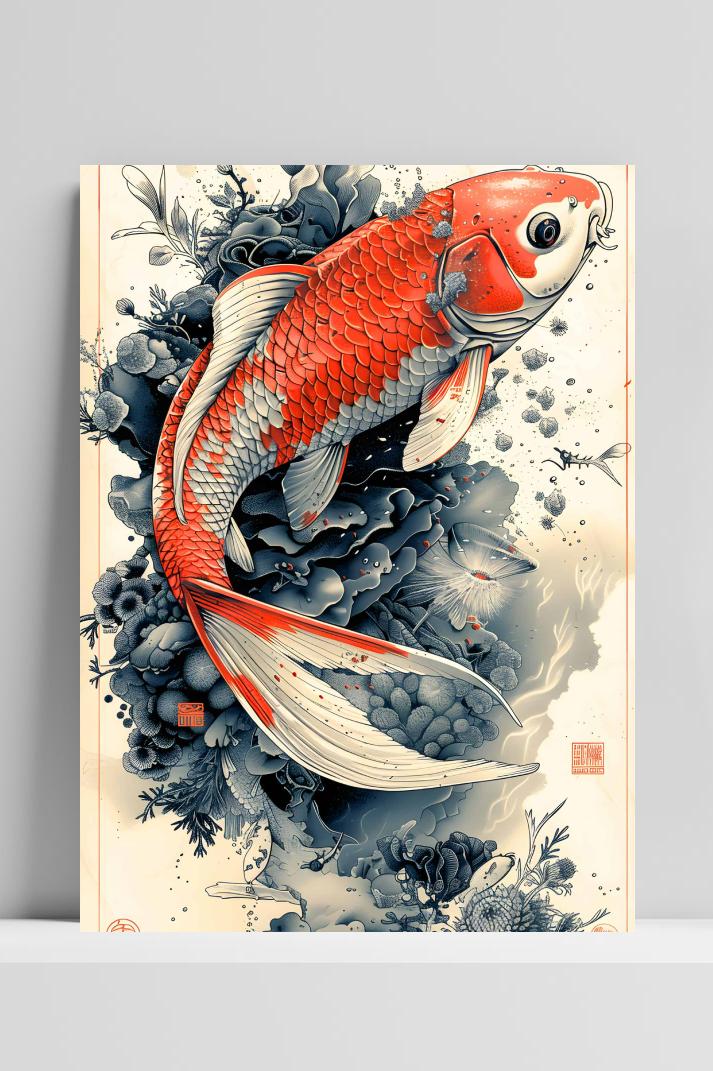 Koi op 3mm aluminium dibond