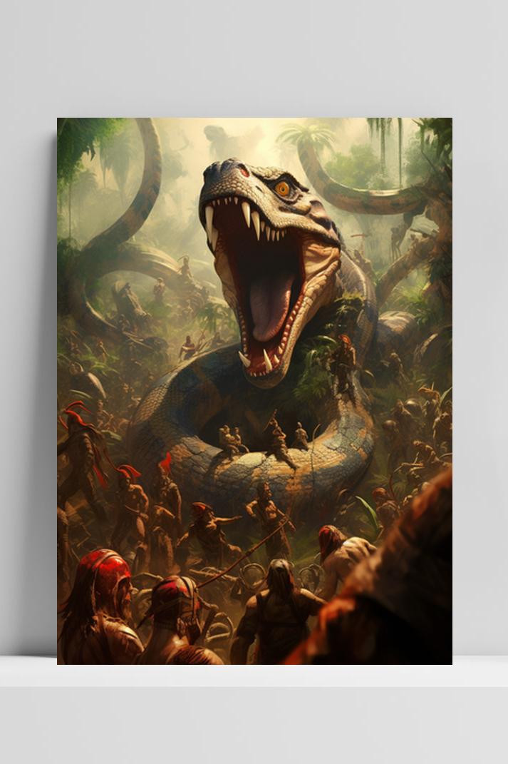 Monster Slang op 3mm aluminium dibond