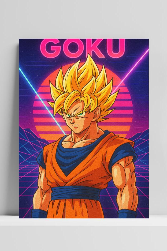 Goku Saiyan Dragon Ball op 3mm aluminium dibond