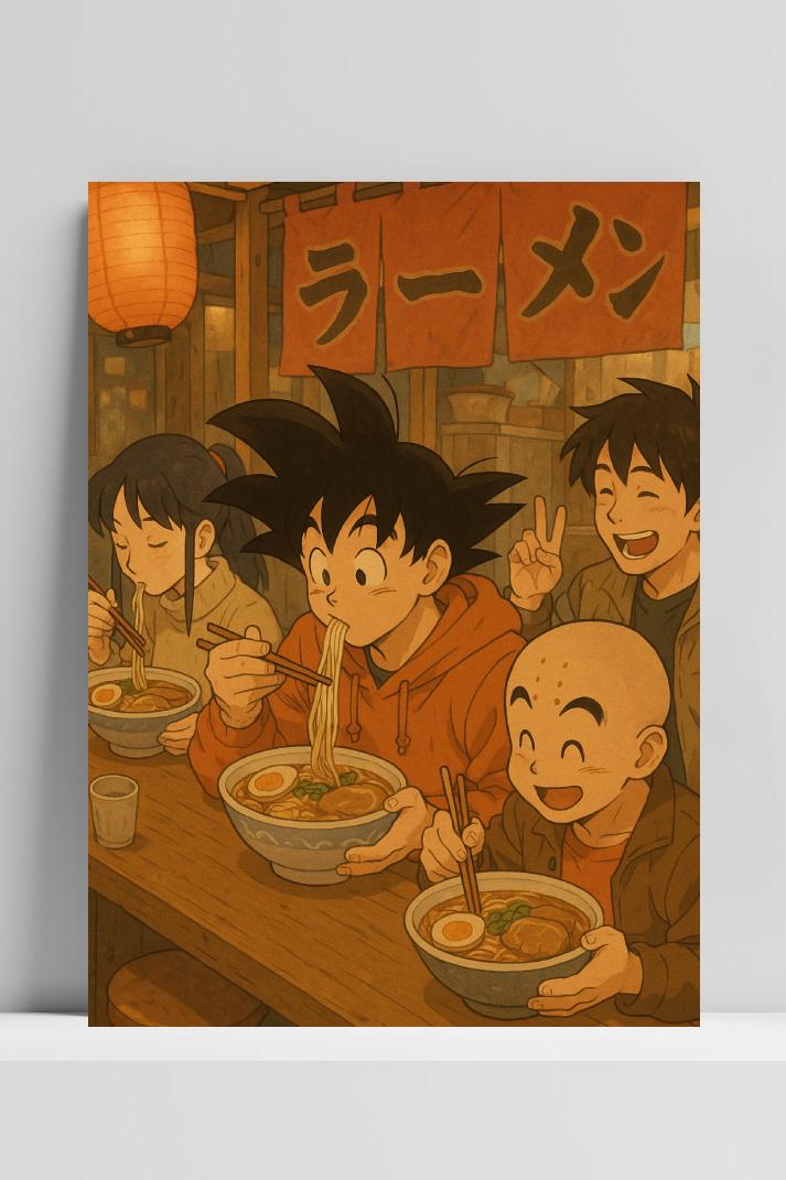 Dragon Ball Ramen op 3mm aluminium dibond