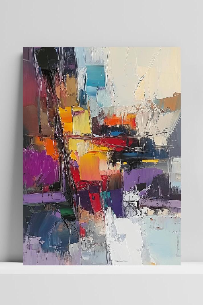 Aquarel Abstract op 3mm aluminium dibond