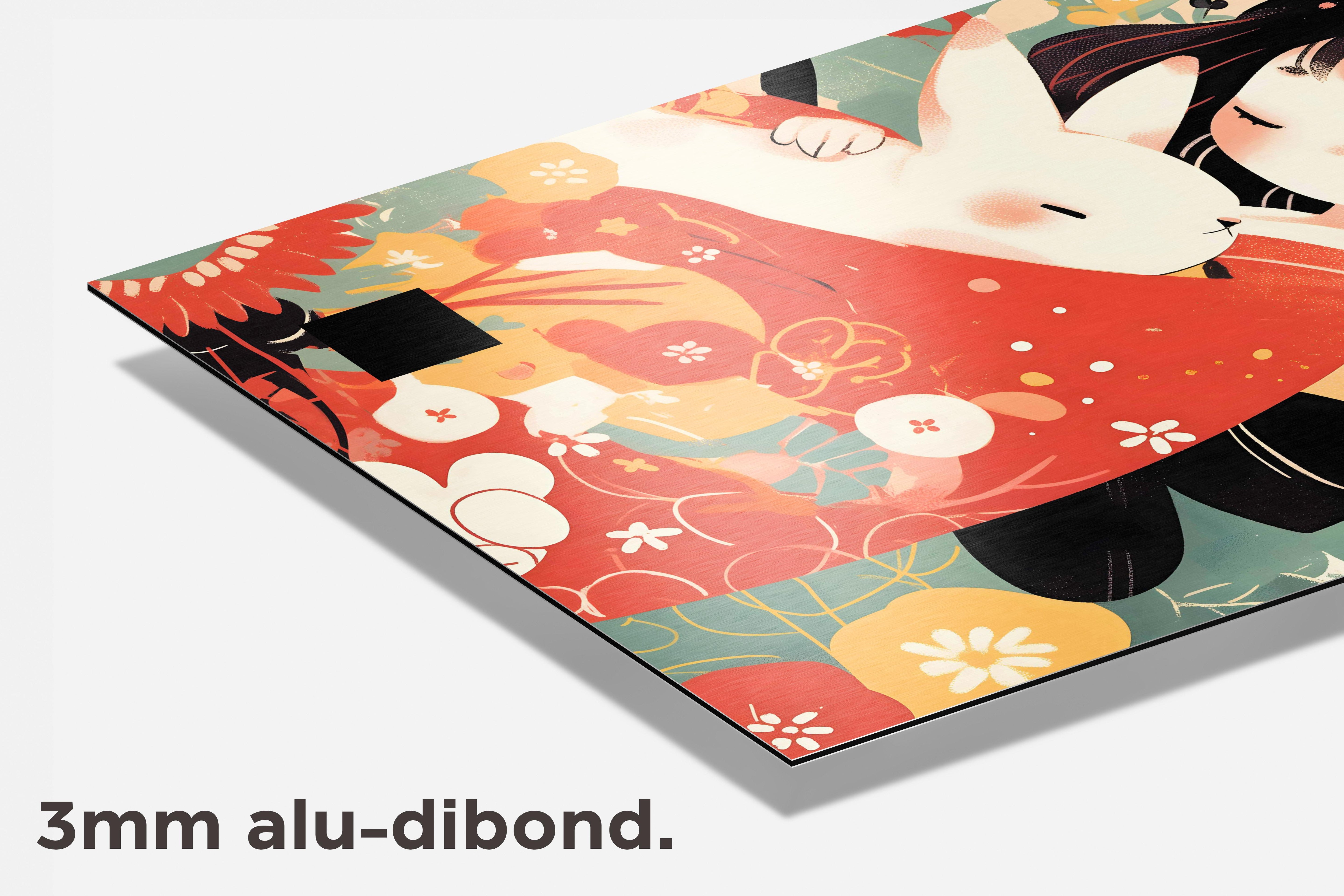 Japans Meisje Konijn dibond detail