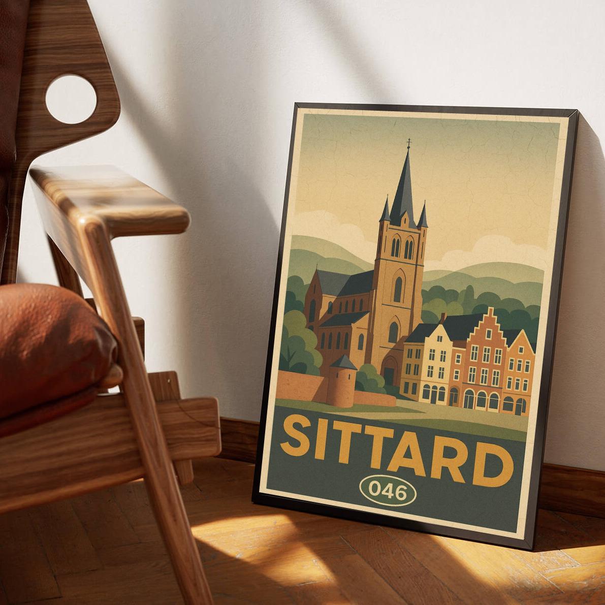 Sittard Netherlands Vintage Text poster sfeerbeeld 3