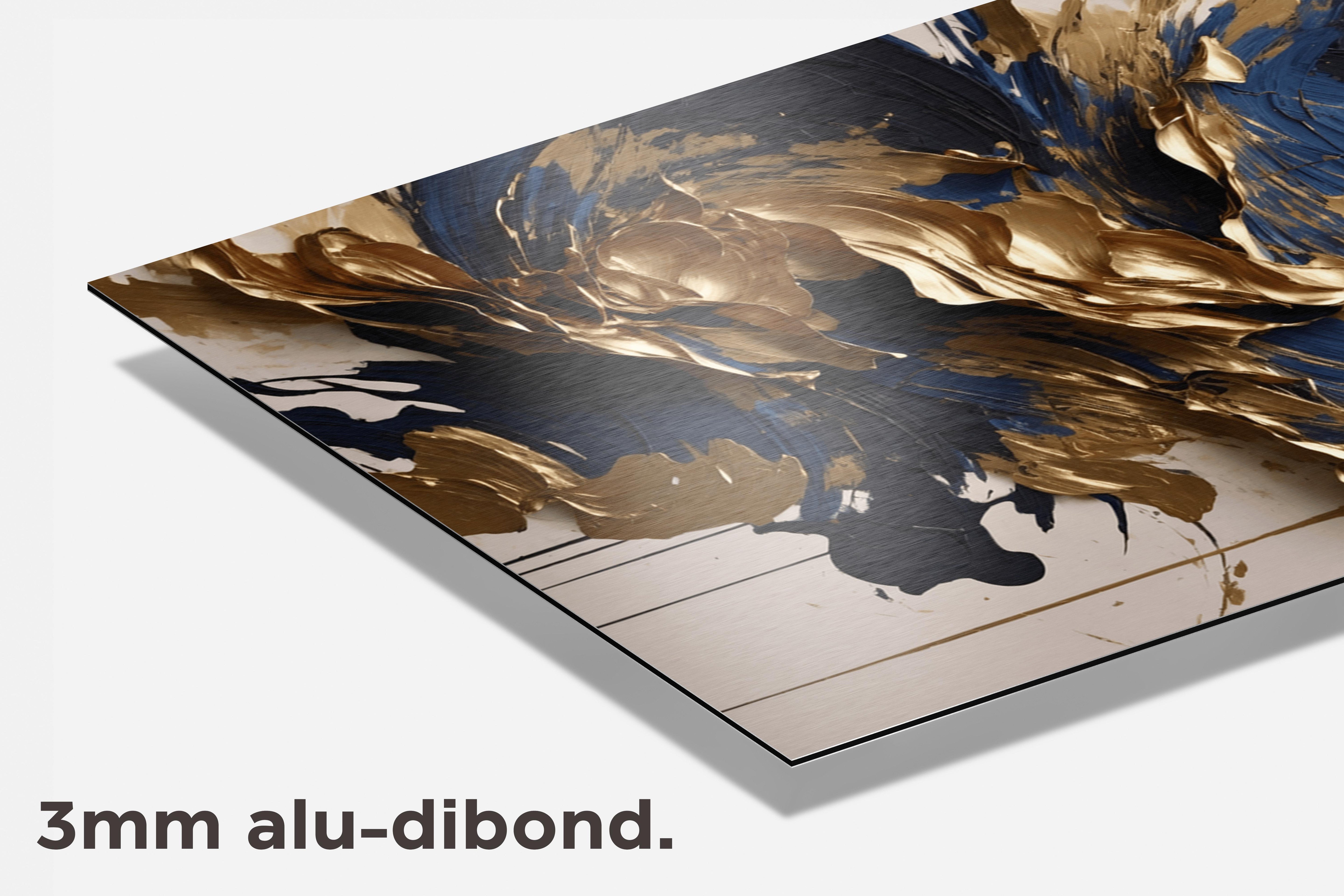 Gold Abstract Blue dibond detail