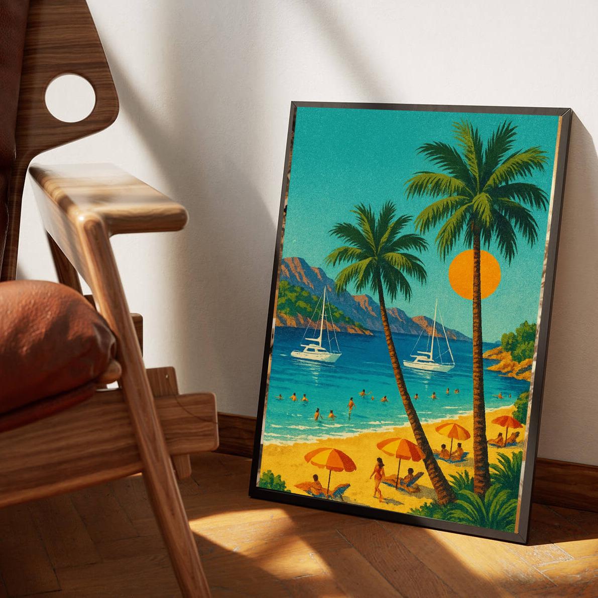 Tropical Beach Vintage poster sfeerbeeld 3