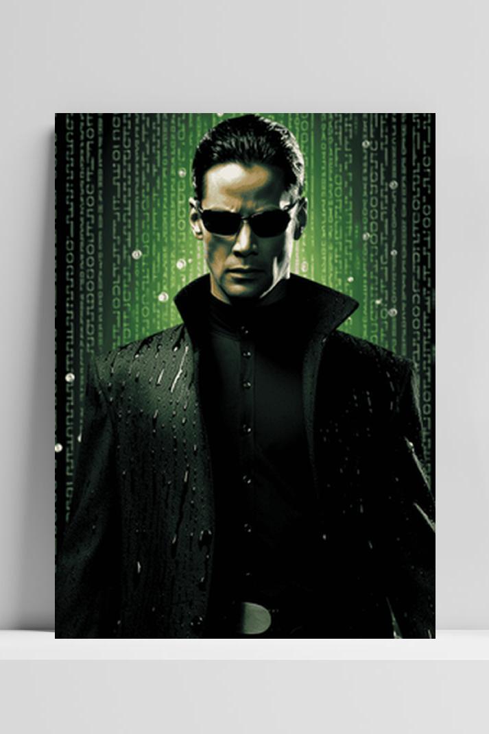 Neo Matrix poster op 3mm aluminium dibond