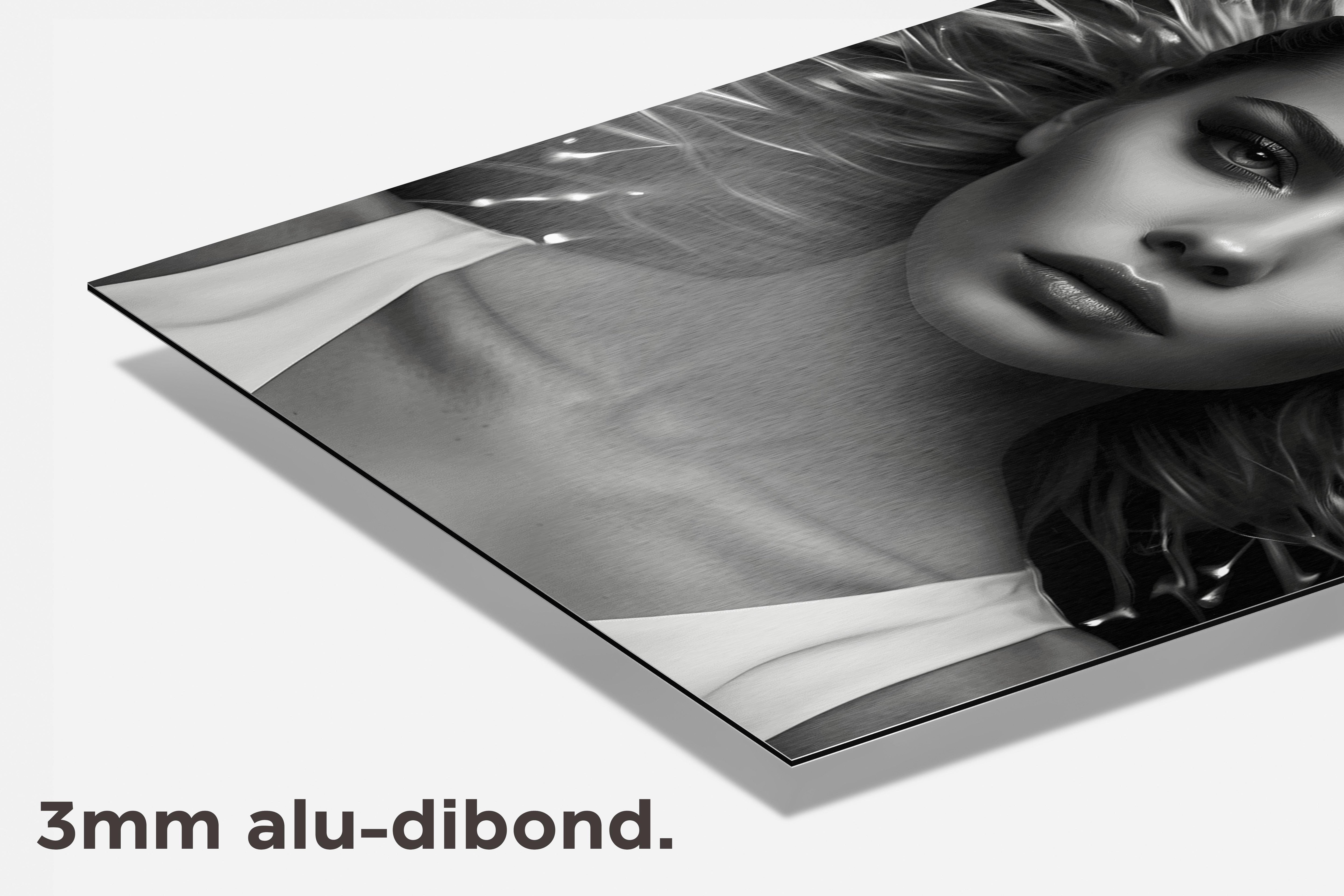 Vrouw Zwart Wit Statisch dibond detail
