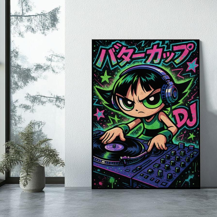 Buttercup Powerpuff Girls DJ poster sfeerbeeld 1