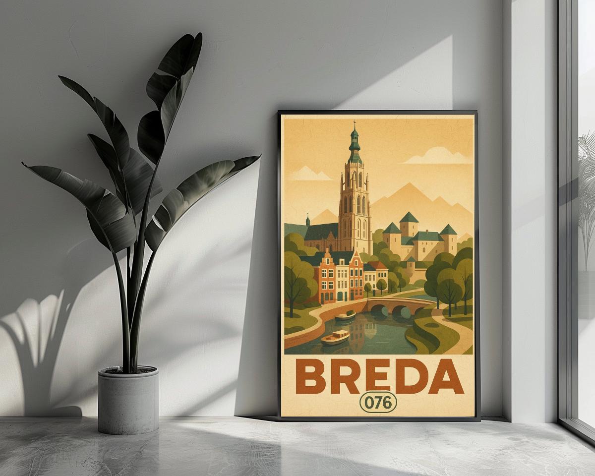 Breda Text Vintage poster van 25 Artstreet