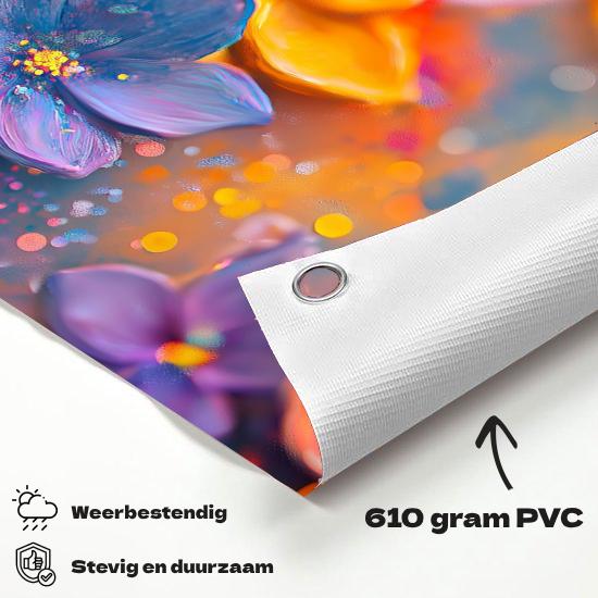 Tuinposter Bloemen materiaal-detail: 610 grams weerbestendig PVC-doek