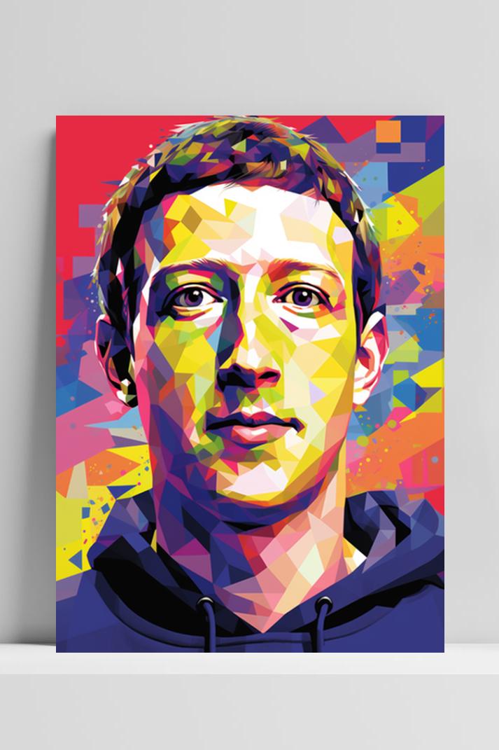 Zuckerberg op 3mm aluminium dibond