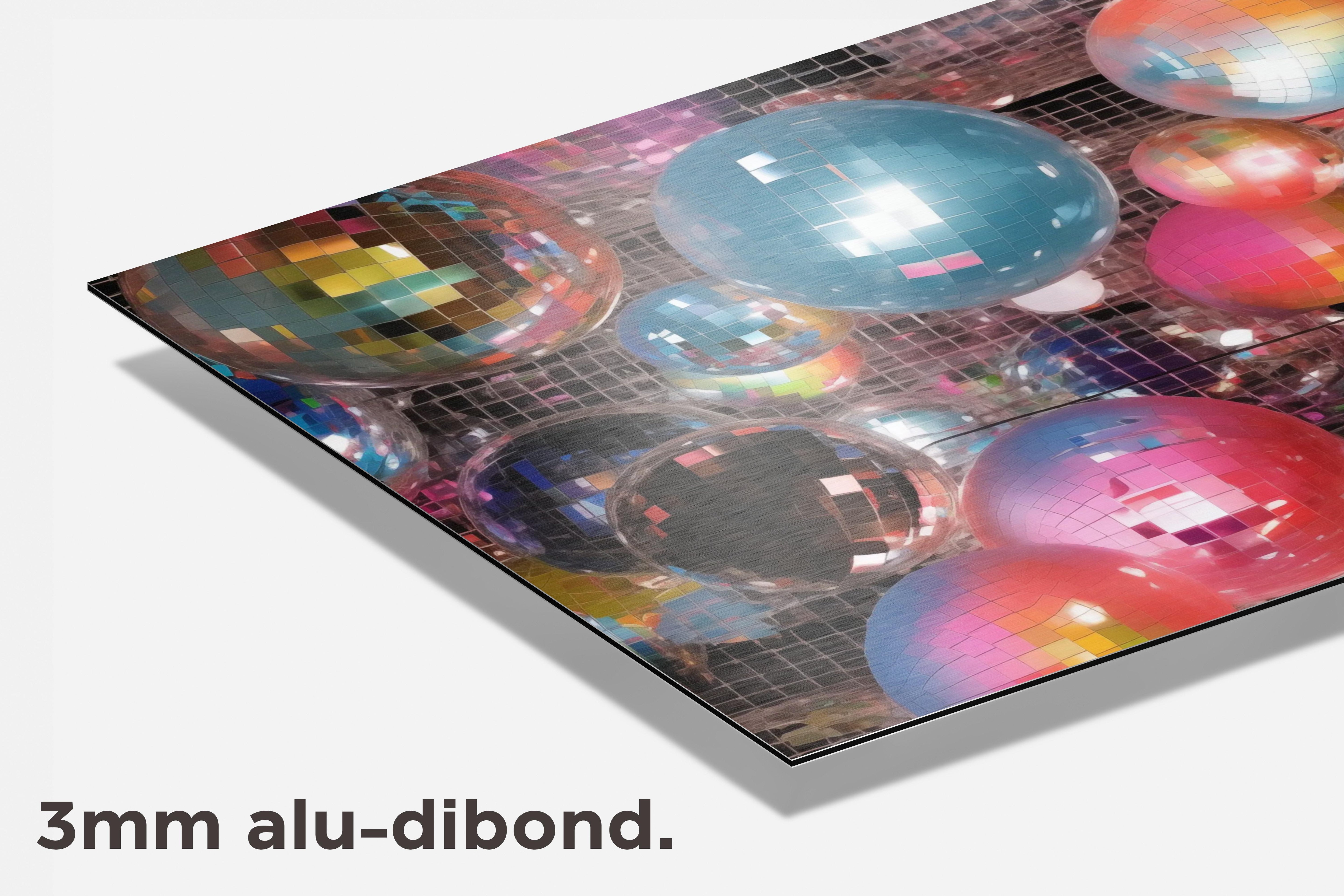 Discoballen Kleuren dibond detail