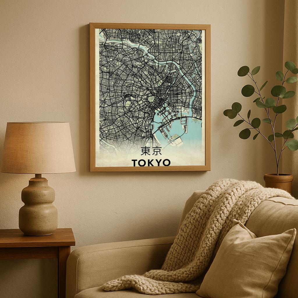 Tokyo Japan Vintage poster sfeerbeeld 2