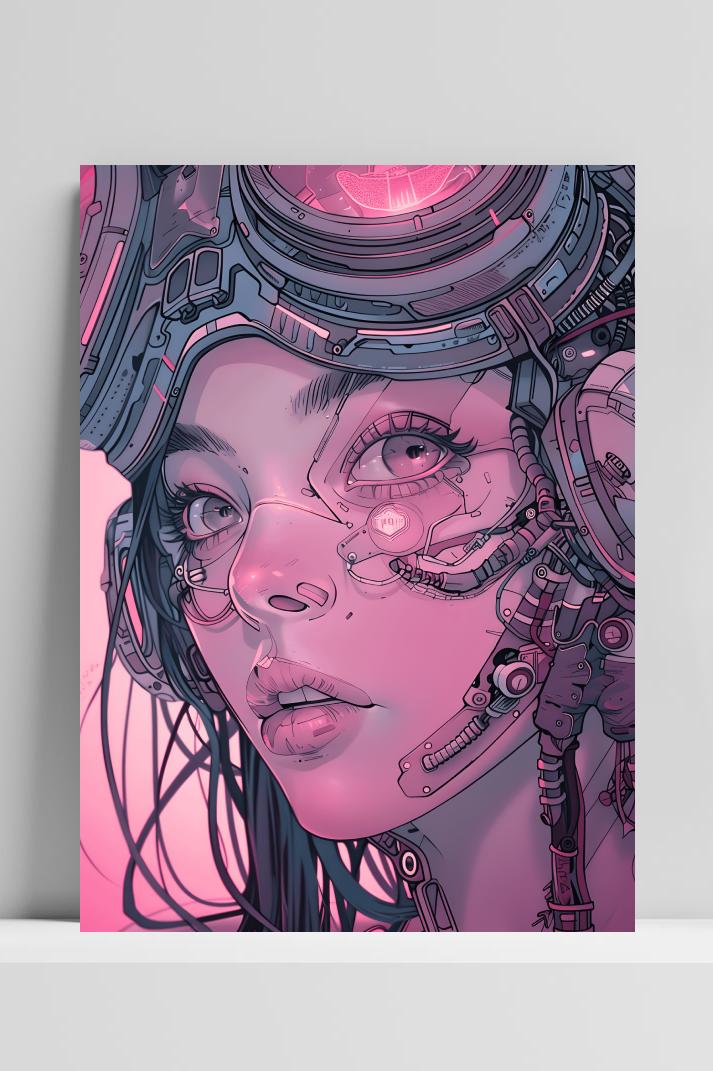 Biomech Roze op 3mm aluminium dibond