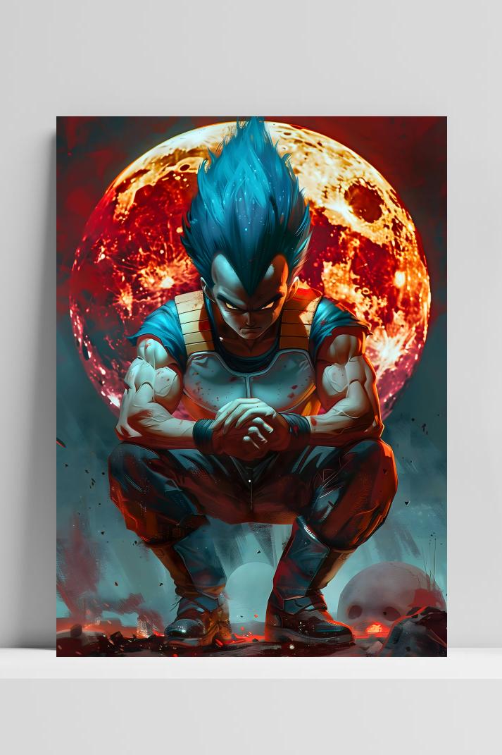 Vegeta Dragonball Z op 3mm aluminium dibond
