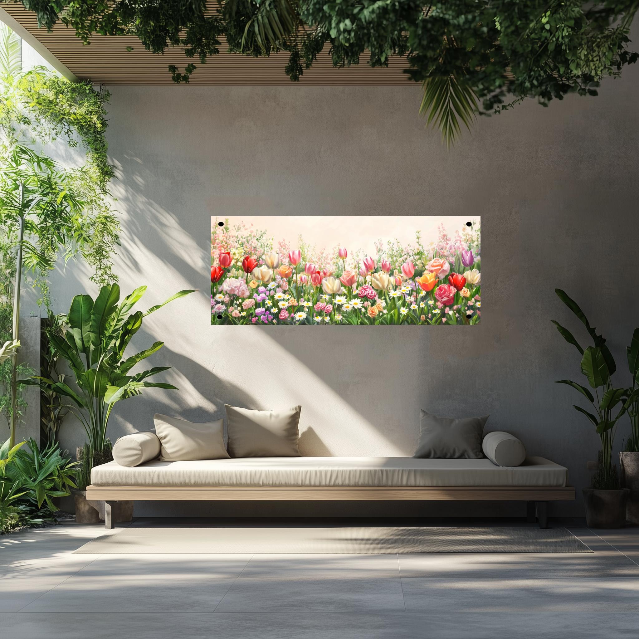 Tuinposter Bloemenveld sfeerbeeld 2