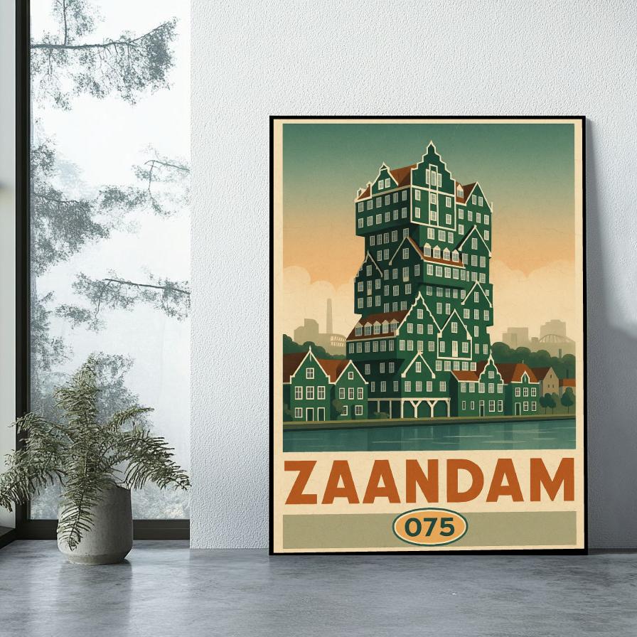 Zaandam Text Vintage poster sfeerbeeld 1