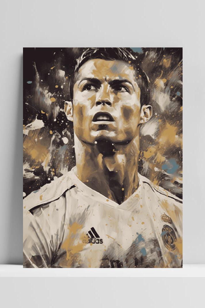 Cristiano Ronaldo Real Madrid op 3mm aluminium dibond