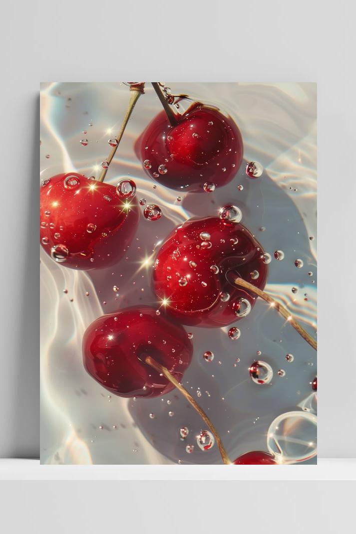 Kersen op 3mm aluminium dibond