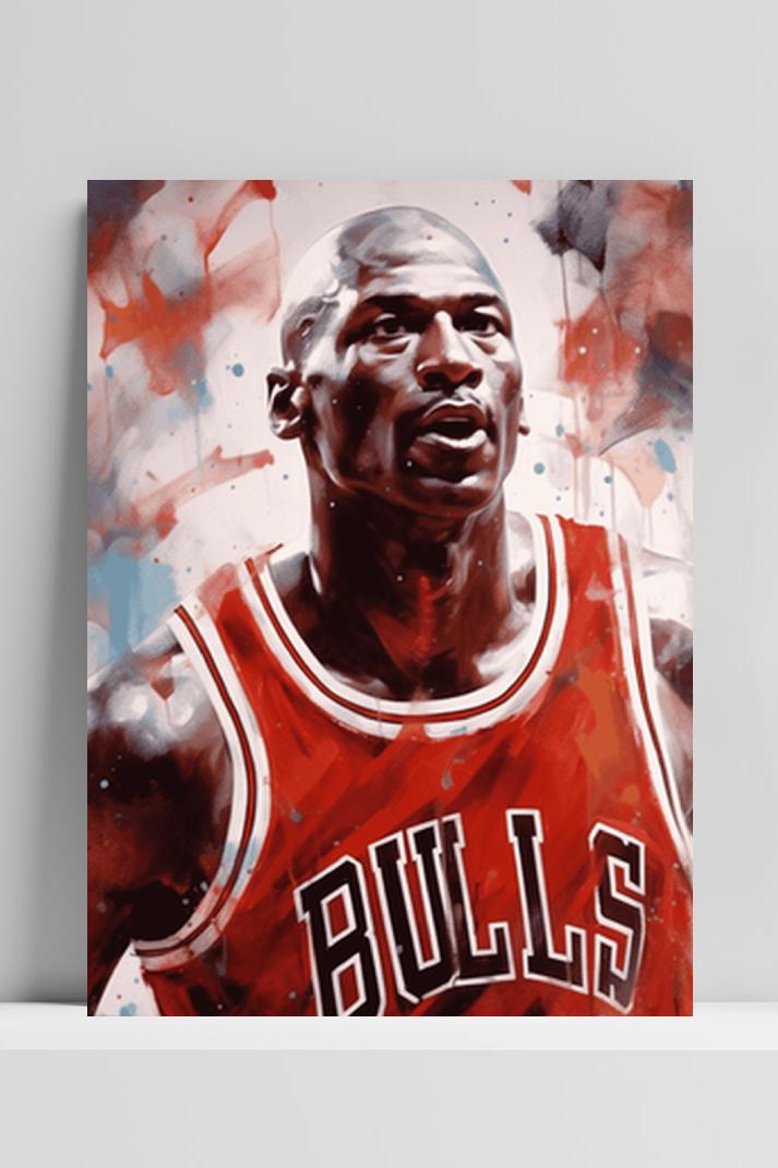 Michael Jordan Poster op 3mm aluminium dibond