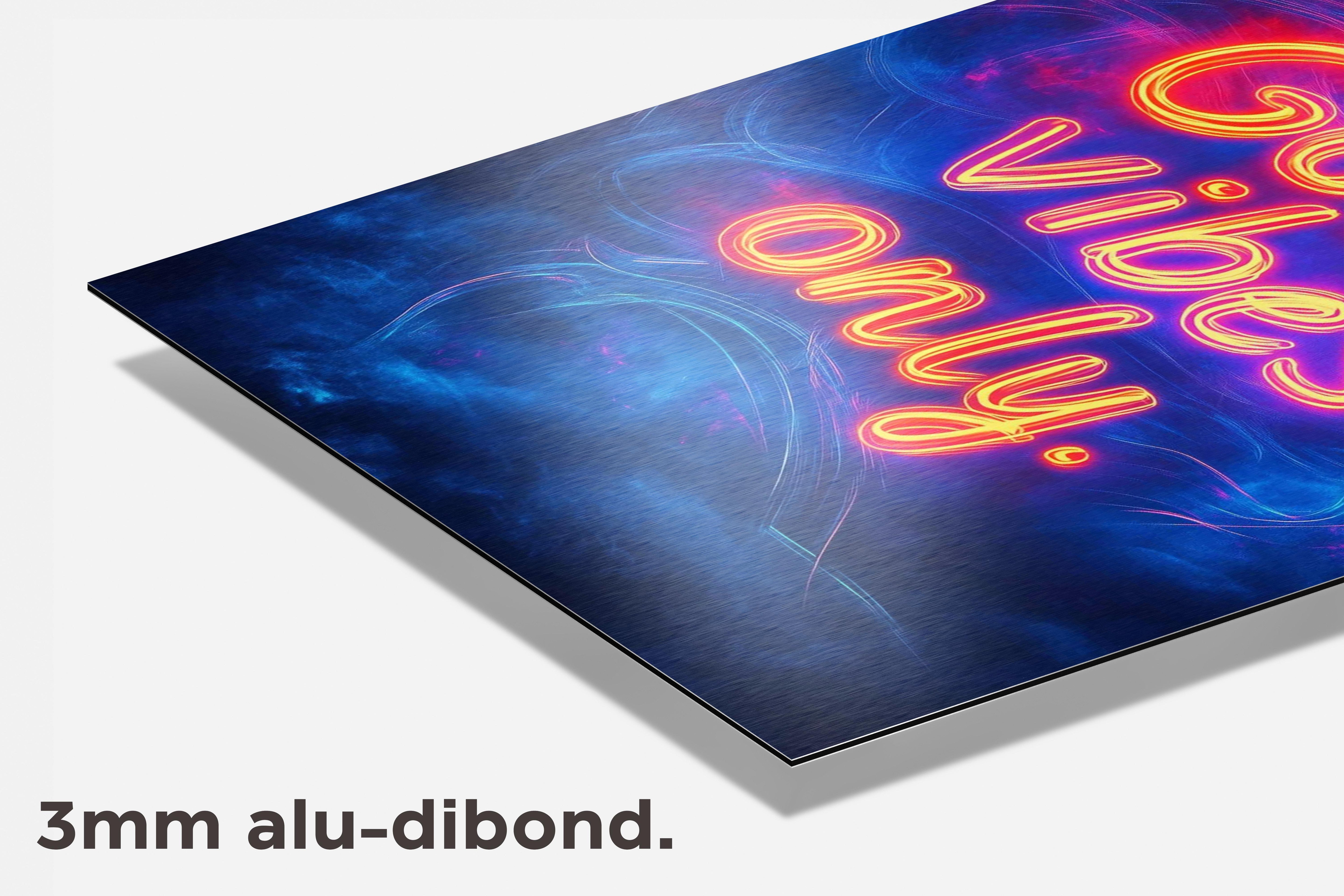 Good Vibes Only Neon dibond detail