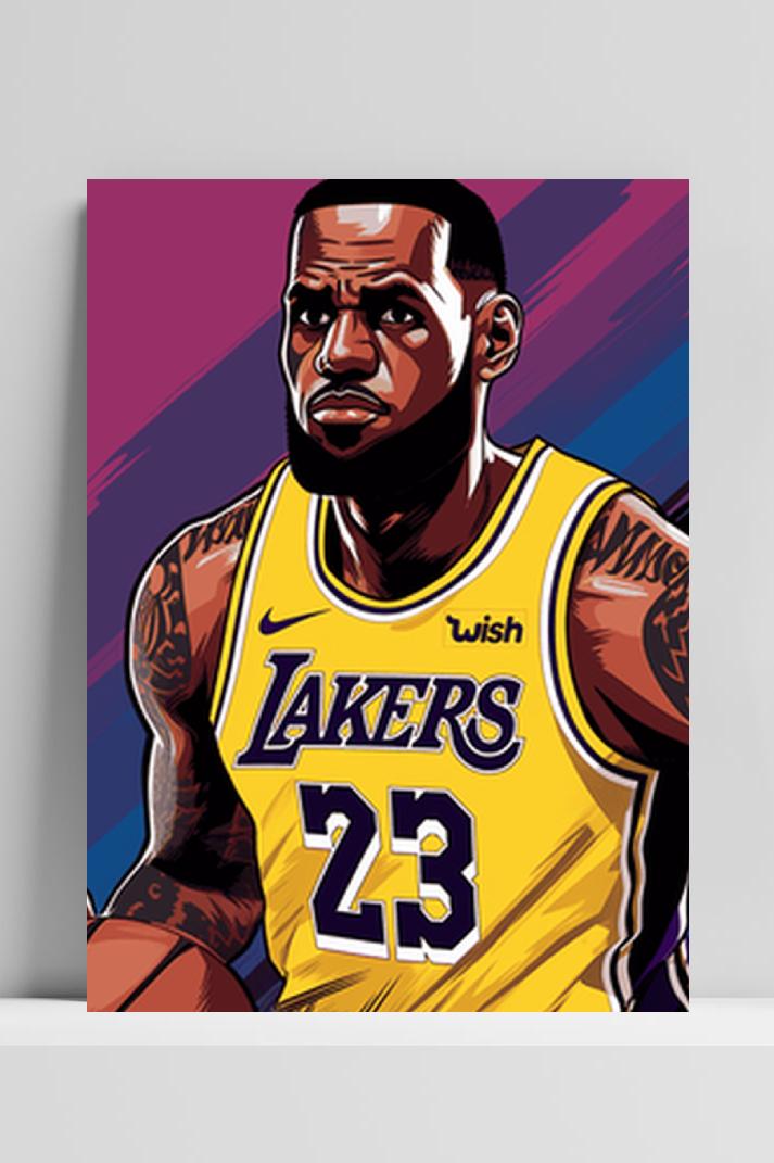 Lebron James Poster op 3mm aluminium dibond