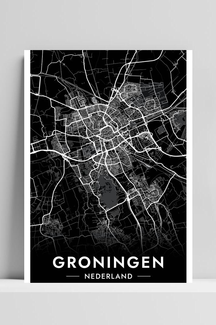Groningen Map op 3mm aluminium dibond