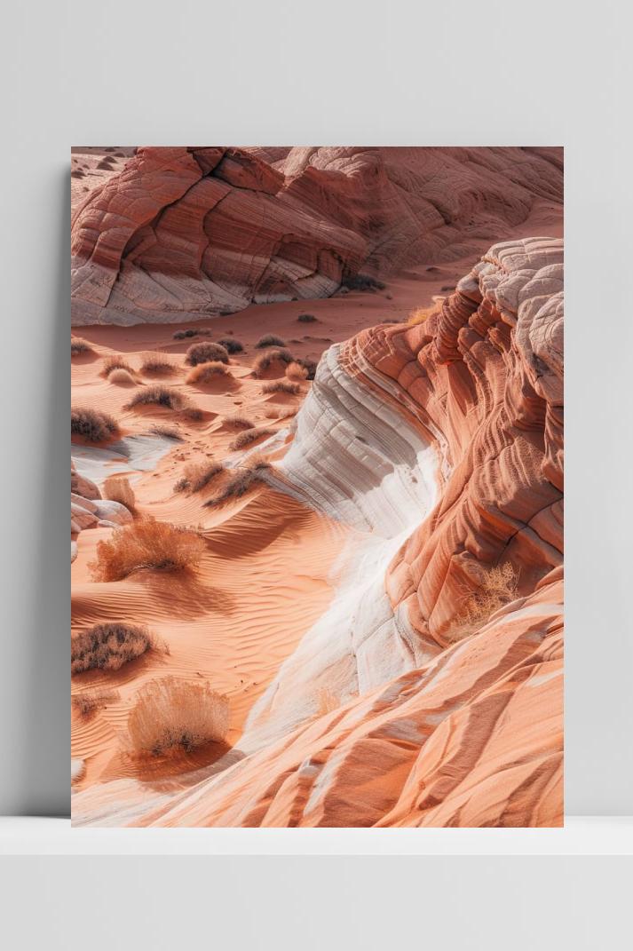 Woestijnlandschap op 3mm aluminium dibond