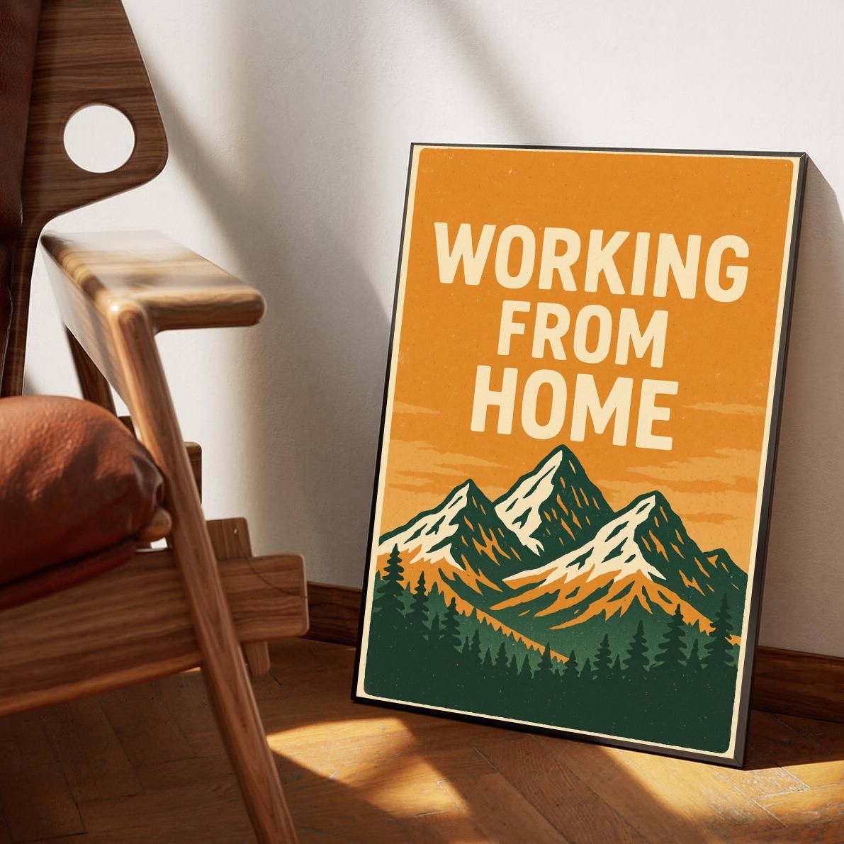 Working From Home Text poster sfeerbeeld 1