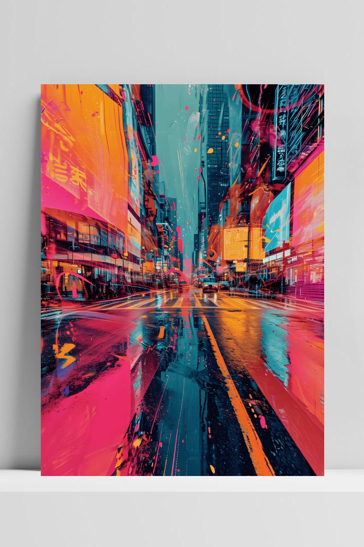 Aesthetic Pop Straat op 3mm aluminium dibond