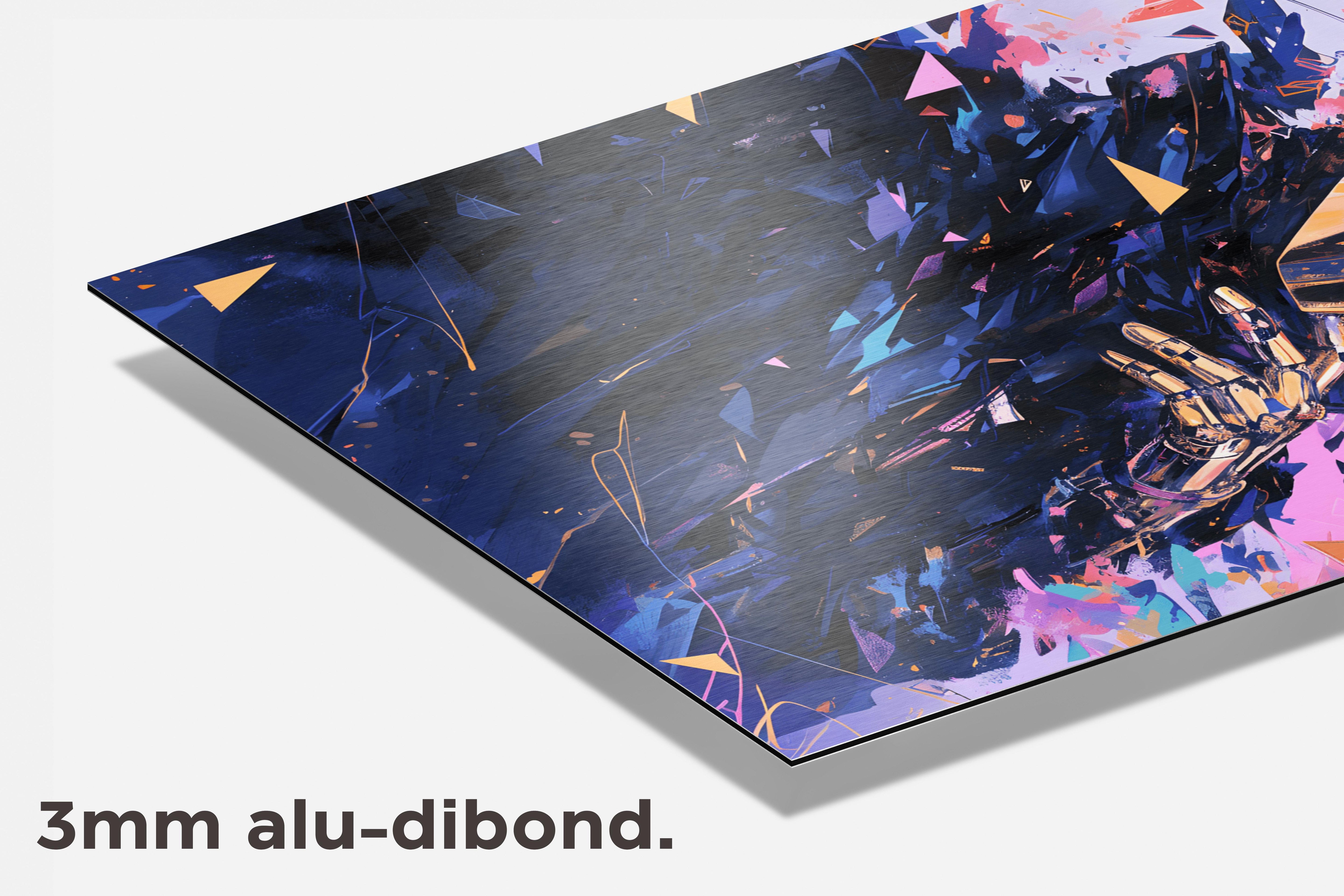 Daft Punk Blauw dibond detail